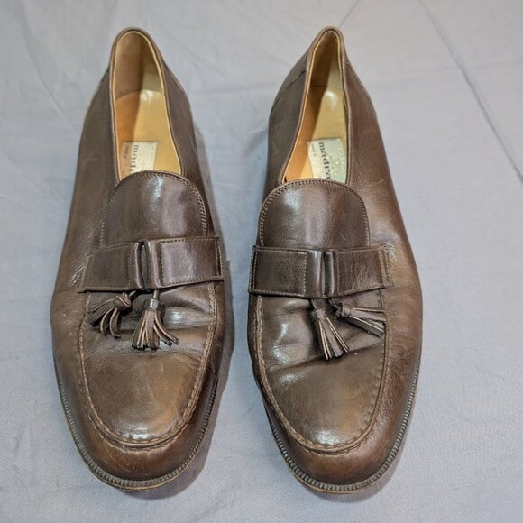 Madras Made in Italy Brown Leather Tassel Loafers Men Size 11 - Picture 1 of 13